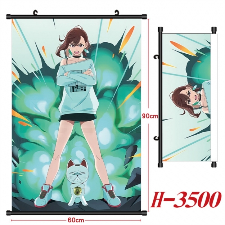 DANDADAN Anime Black Plastic Rod Canvas Painting Wall Scroll 60X90CM