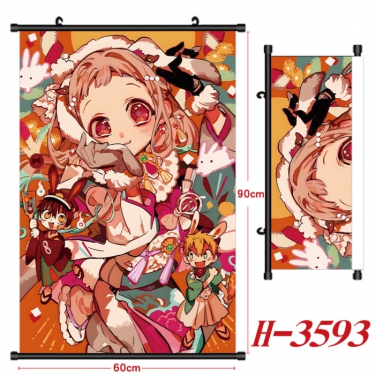 Toilet-bound Hanako-kun Anime Black Plastic Rod Canvas Painting Wall Scroll 60X90CM