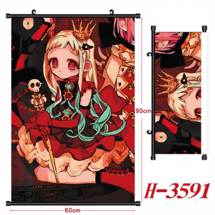 Toilet-bound Hanako-kun Anime Black Plastic Rod Canvas Painting Wall Scroll 60X90CM