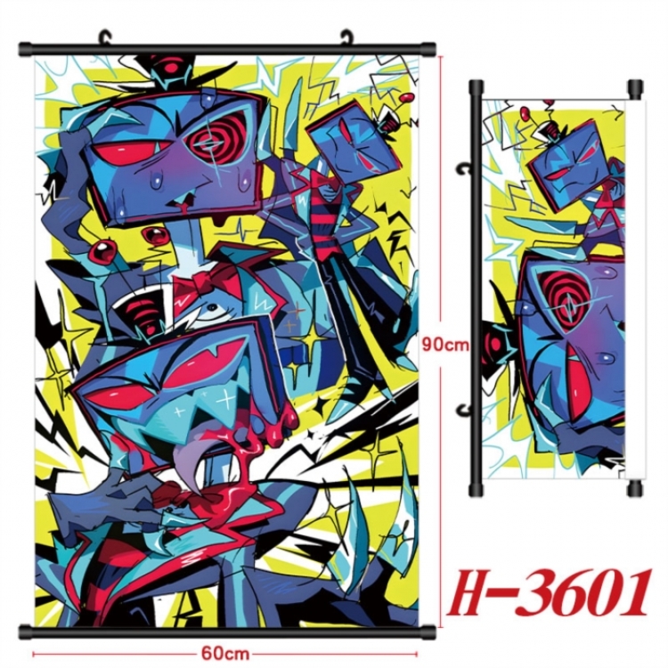 Hazbin Hotel Anime Black Plastic Rod Canvas Painting Wall Scroll 60X90CM