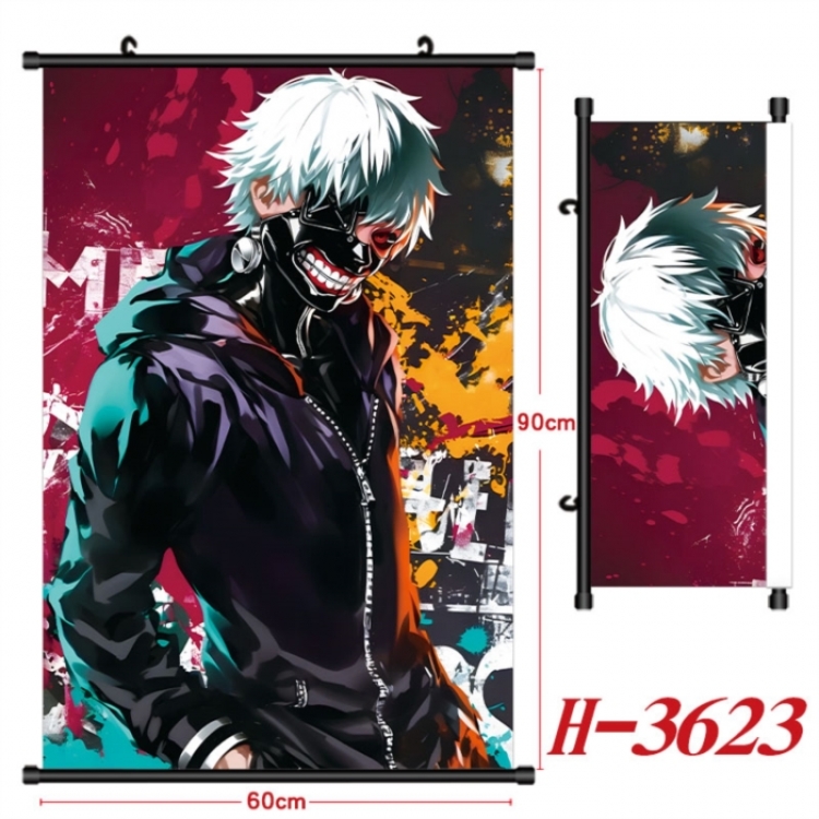 Tokyo Ghoul Anime Black Plastic Rod Canvas Painting Wall Scroll 60X90CM