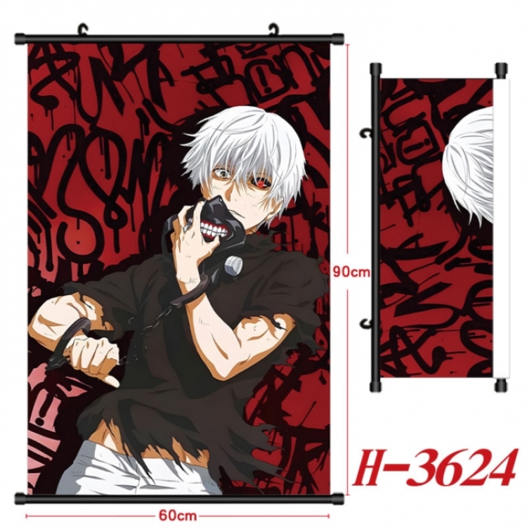 Tokyo Ghoul Anime Black Plastic Rod Canvas Painting Wall Scroll 60X90CM