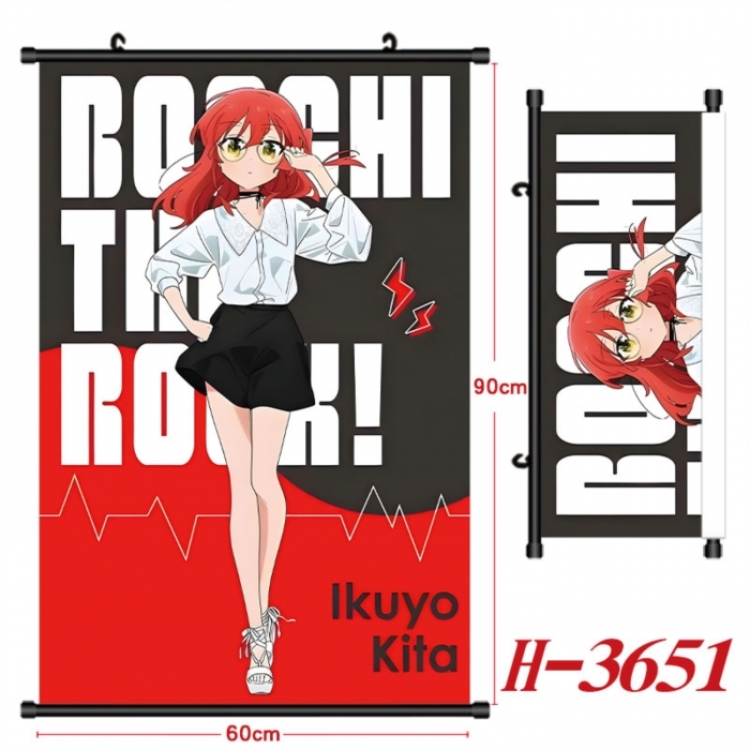 BOCCHI THE ROCK! Anime Black Plastic Rod Canvas Painting Wall Scroll 60X90CM