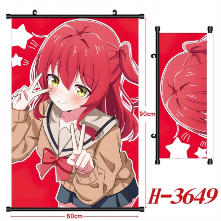 BOCCHI THE ROCK! Anime Black Plastic Rod Canvas Painting Wall Scroll 60X90CM