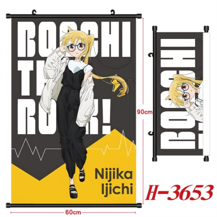 BOCCHI THE ROCK! Anime Black Plastic Rod Canvas Painting Wall Scroll 60X90CM