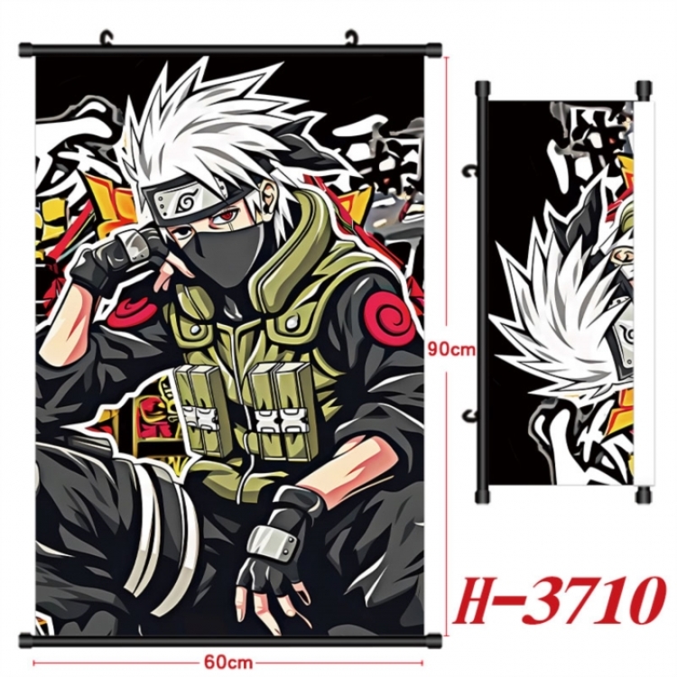Naruto Anime Black Plastic Rod Canvas Painting Wall Scroll 60X90CM