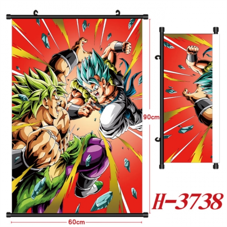DRAGON BALL Anime Black Plastic Rod Canvas Painting Wall Scroll 60X90CM