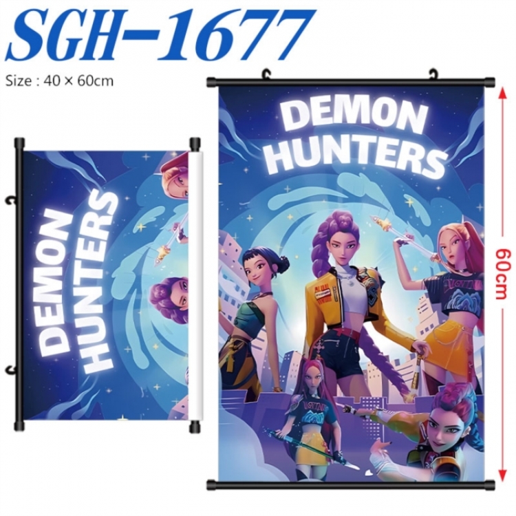 K-Pop Demon Hunters Anime digital printed pole style hanging picture Wall Scroll 40x60cm
