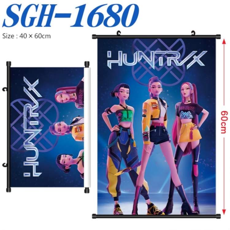 K-Pop Demon Hunters Anime digital printed pole style hanging picture Wall Scroll 40x60cm