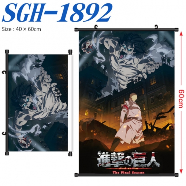 Shingeki no Kyojin Anime digital printed pole style hanging picture Wall Scroll 40x60cm