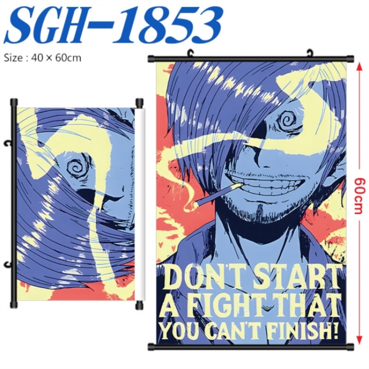 One Piece Anime digital printed pole style hanging picture Wall Scroll 40x60cm