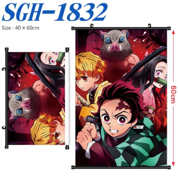 Demon Slayer Kimets Anime digital printed pole style hanging picture Wall Scroll 40x60cm