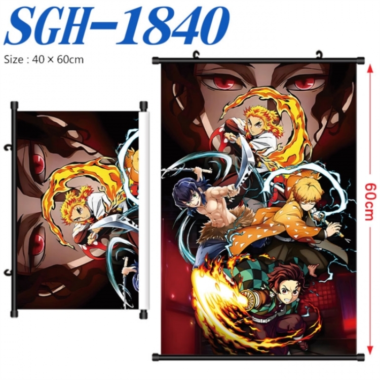 Demon Slayer Kimets Anime digital printed pole style hanging picture Wall Scroll 40x60cm