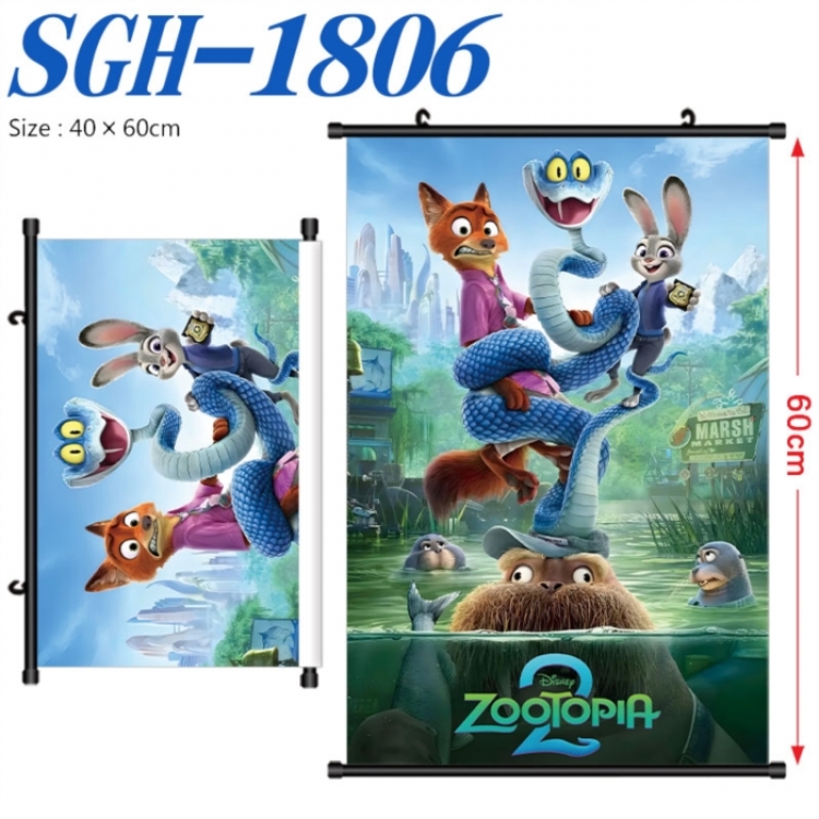 Zootopia Anime digital printed pole style hanging picture Wall Scroll 40x60cm