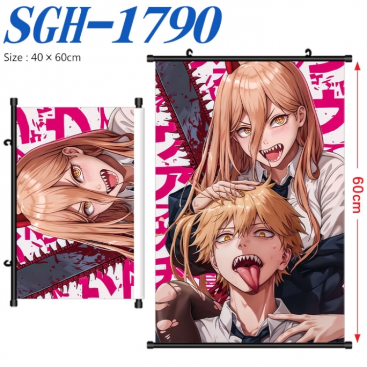 Chainsaw Man Anime digital printed pole style hanging picture Wall Scroll 40x60cm