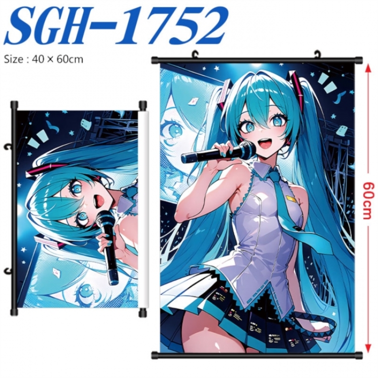 Hatsune Miku Anime digital printed pole style hanging picture Wall Scroll 40x60cm