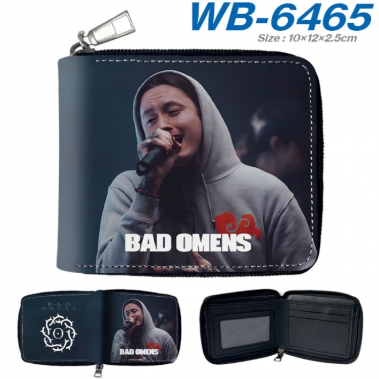 Bad Omens Anime color short full zip folding wallet 10x12x2.5cm