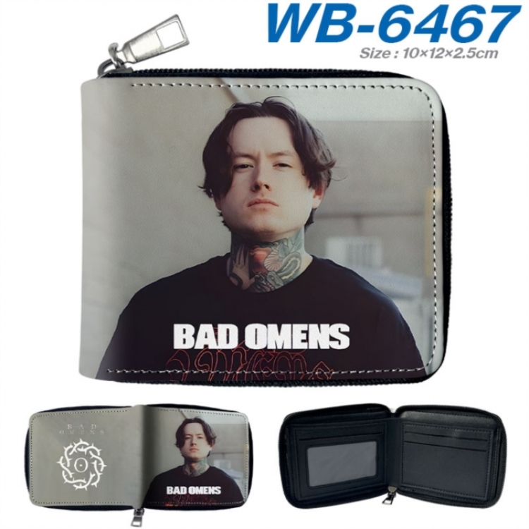 Bad Omens Anime color short full zip folding wallet 10x12x2.5cm