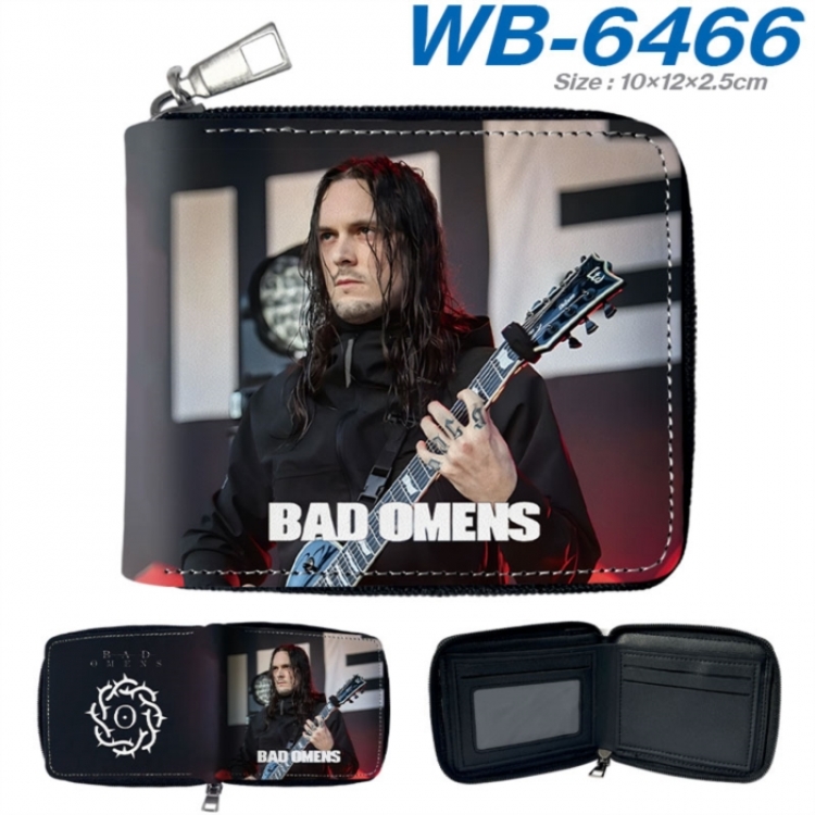 Bad Omens Anime color short full zip folding wallet 10x12x2.5cm