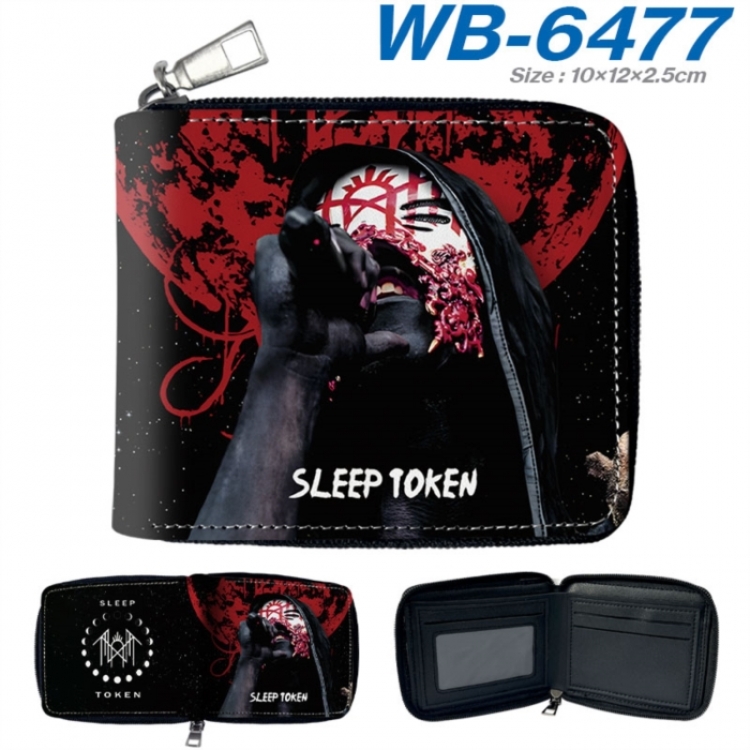 Sleep Token Anime color short full zip folding wallet 10x12x2.5cm