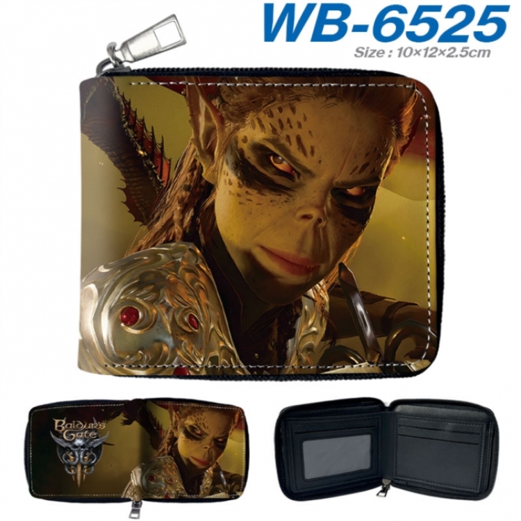 Baldur's Gate Anime color short full zip folding wallet 10x12x2.5cm