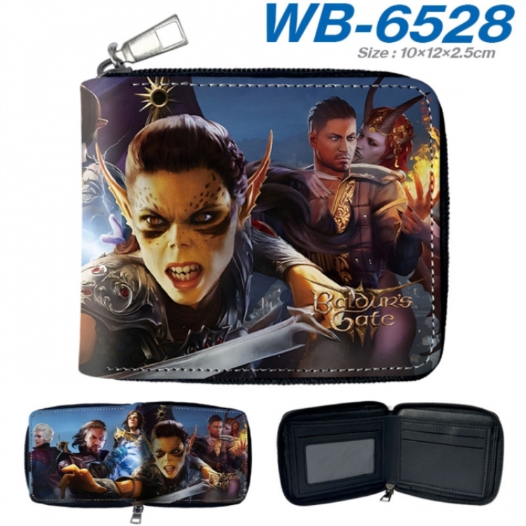 Baldur's Gate Anime color short full zip folding wallet 10x12x2.5cm