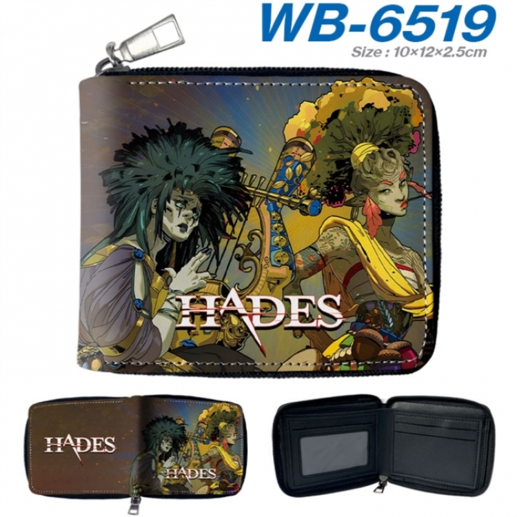 Hades Anime color short full zip folding wallet 10x12x2.5cm