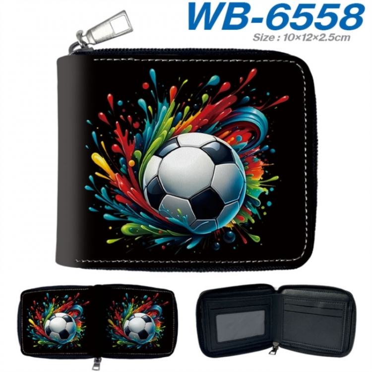 Ball games Anime color short full zip folding wallet 10x12x2.5cm