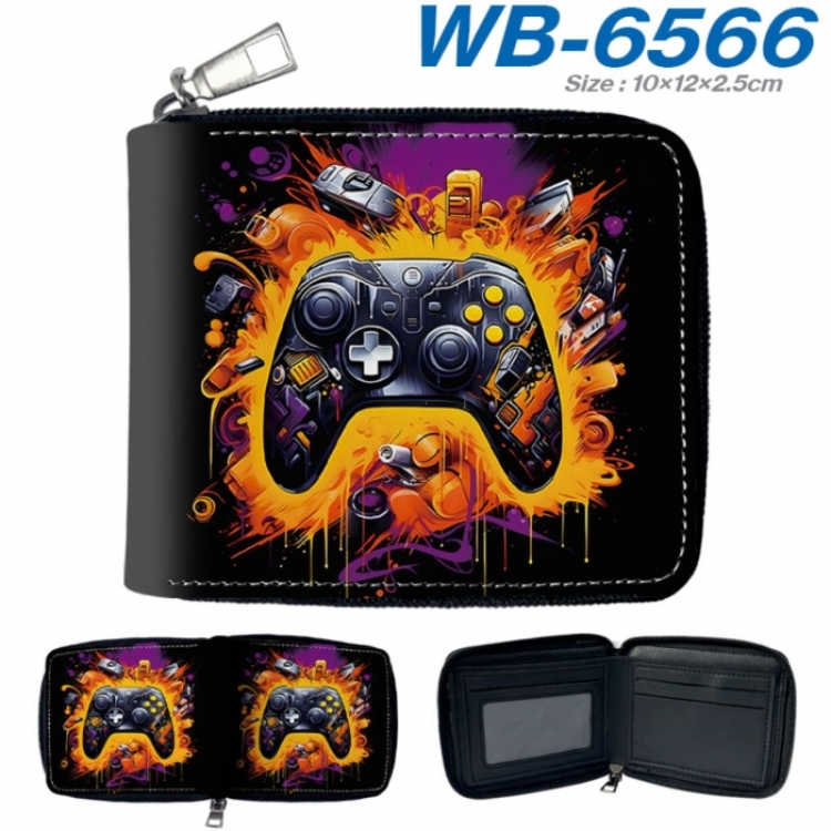 GamePad Anime color short full zip folding wallet 10x12x2.5cm