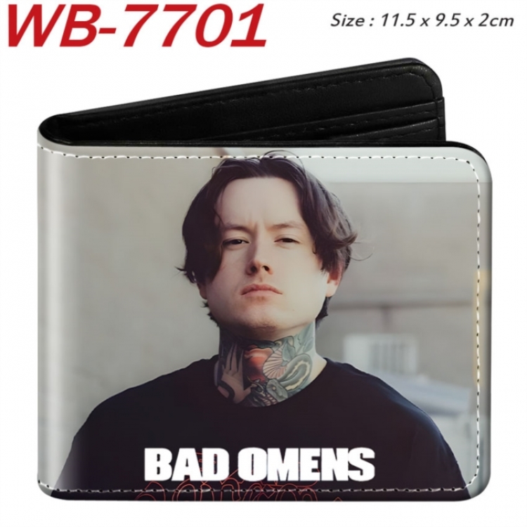Bad Omens Animation color PU leather half fold wallet 11.5X9X2CM