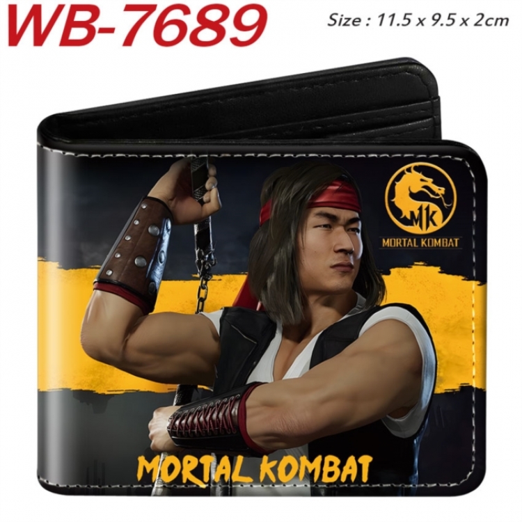 Mortal Kombat Animation color PU leather half fold wallet 11.5X9X2CM