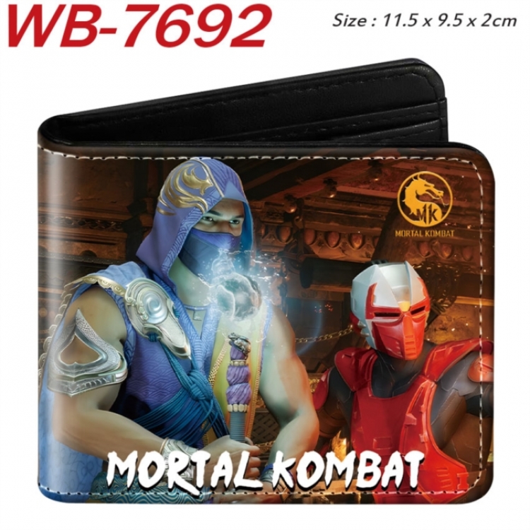 Mortal Kombat Animation color PU leather half fold wallet 11.5X9X2CM