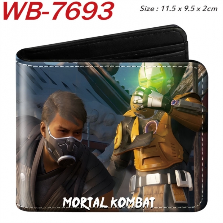 Mortal Kombat Animation color PU leather half fold wallet 11.5X9X2CM