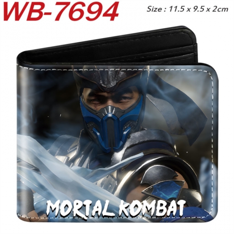Mortal Kombat Animation color PU leather half fold wallet 11.5X9X2CM