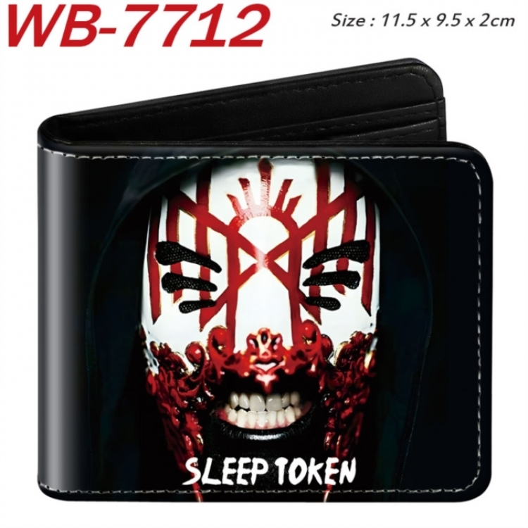 Sleep Token Animation color PU leather half fold wallet 11.5X9X2CM