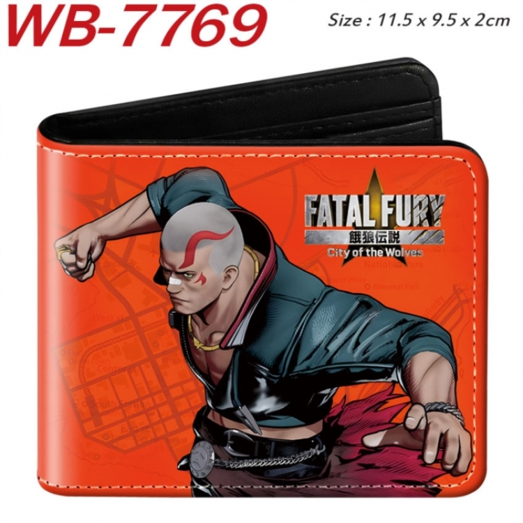 City of the Wolves Animation color PU leather half fold wallet 11.5X9X2CM