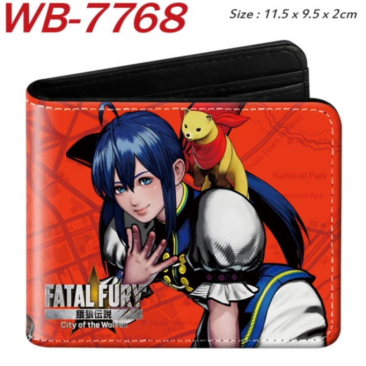 City of the Wolves Animation color PU leather half fold wallet 11.5X9X2CM