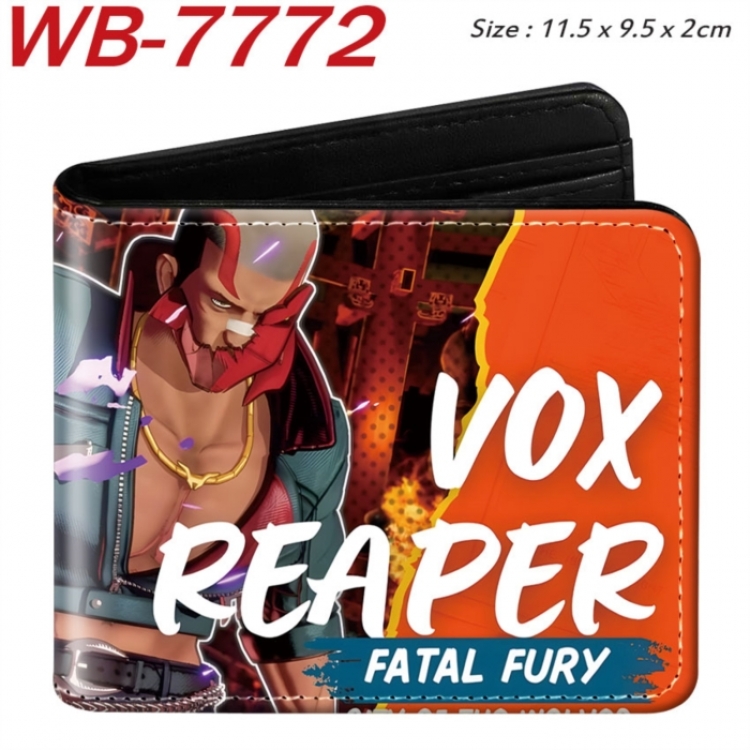 City of the Wolves Animation color PU leather half fold wallet 11.5X9X2CM