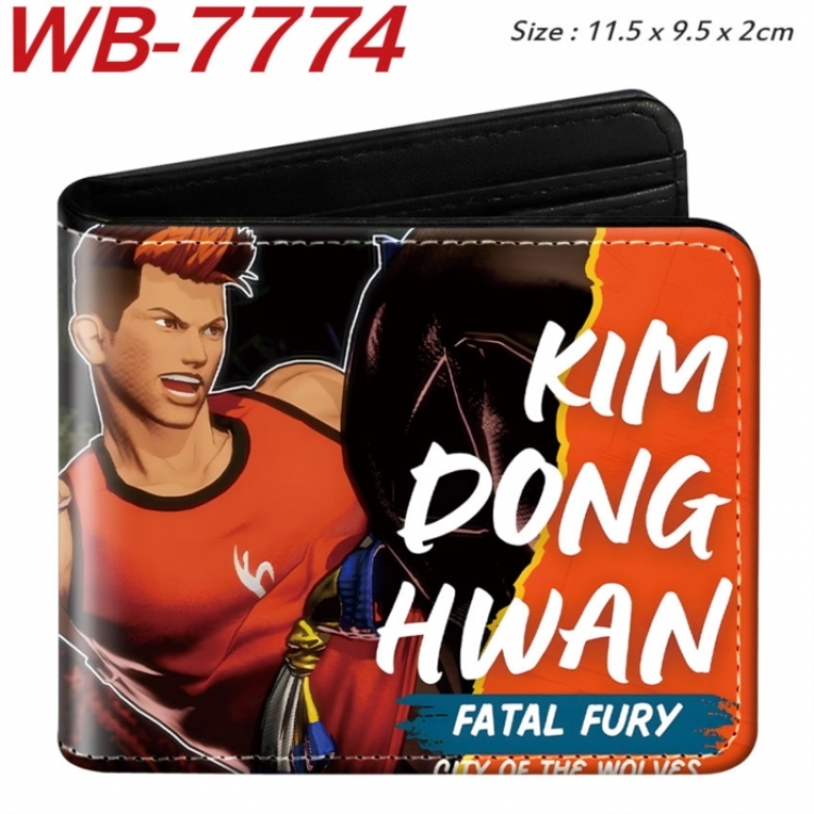 City of the Wolves Animation color PU leather half fold wallet 11.5X9X2CM