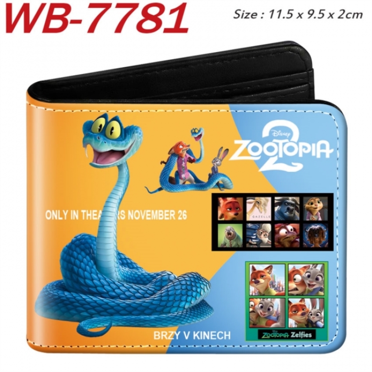 Zootopia Animation color PU leather half fold wallet 11.5X9X2CM