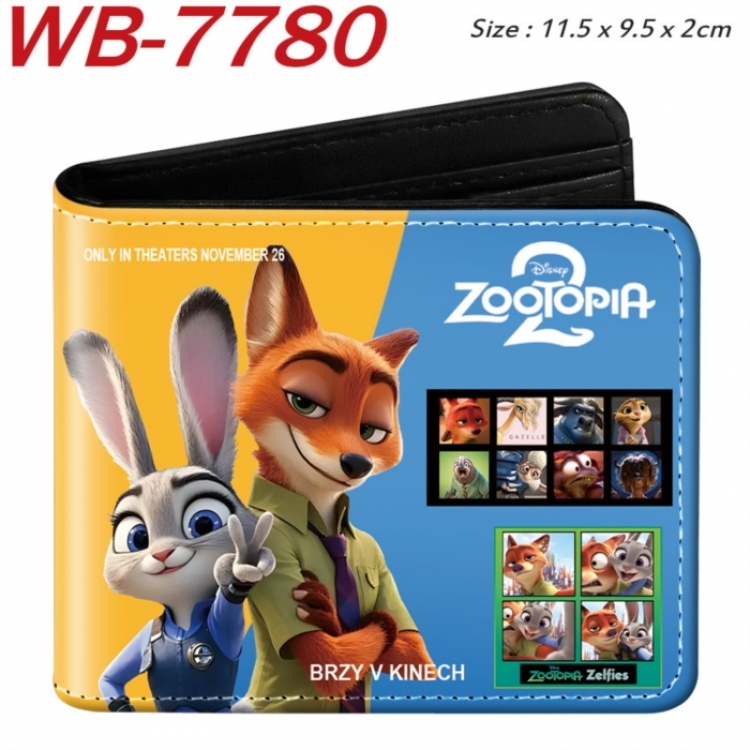 Zootopia Animation color PU leather half fold wallet 11.5X9X2CM