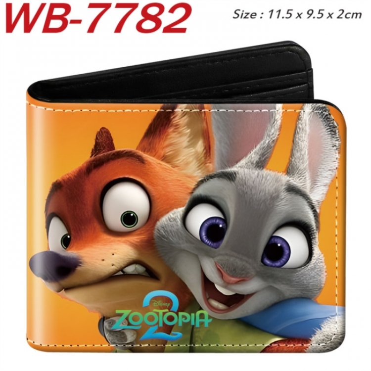 Zootopia Animation color PU leather half fold wallet 11.5X9X2CM