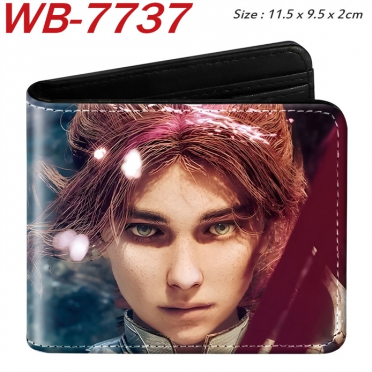 Clair Obscur: Expedition 33 Animation color PU leather half fold wallet 11.5X9X2CM