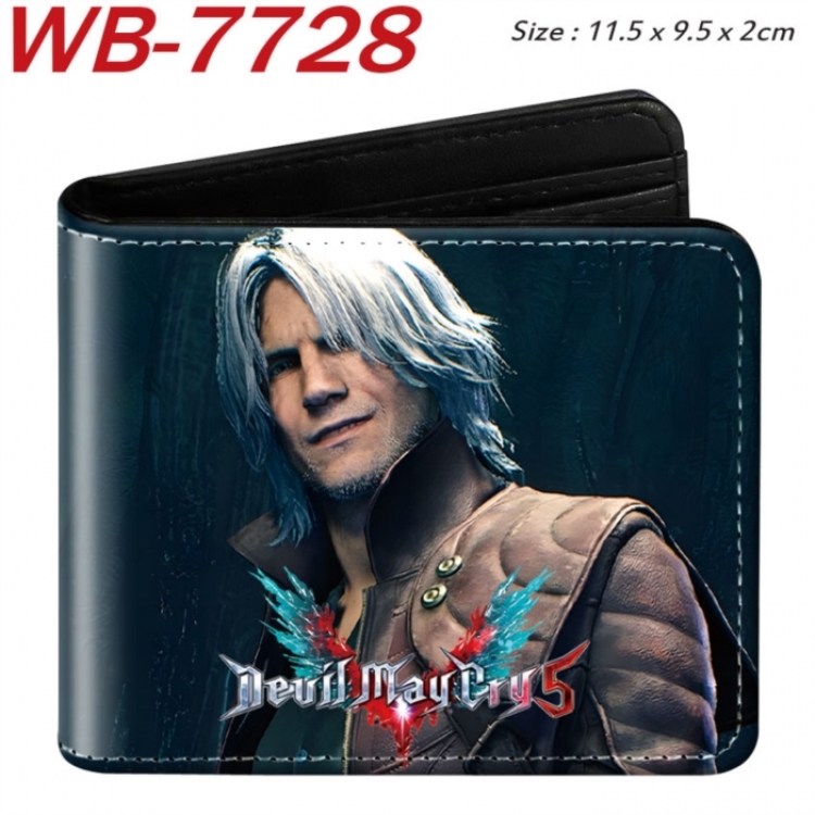 Devil May Cry Animation color PU leather half fold wallet 11.5X9X2CM