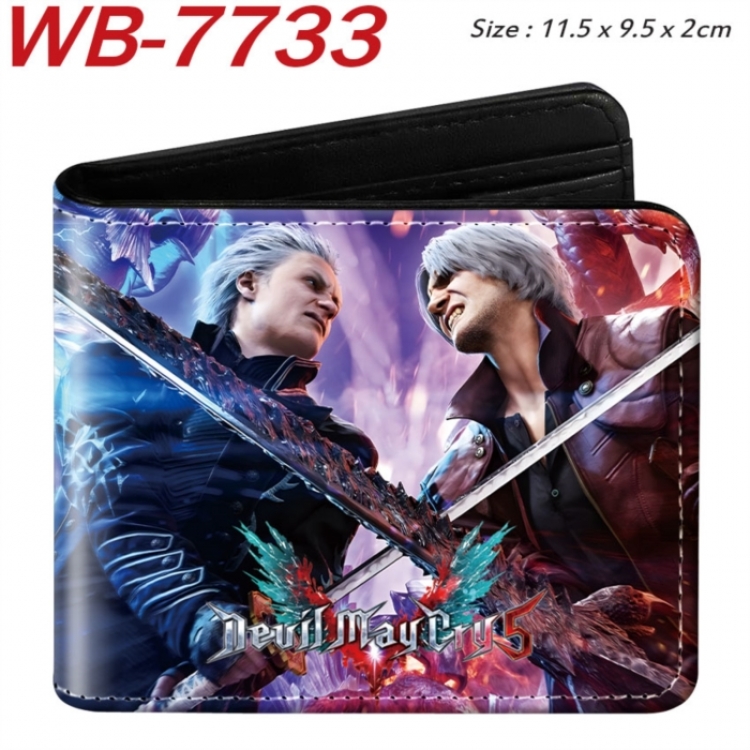 Devil May Cry Animation color PU leather half fold wallet 11.5X9X2CM