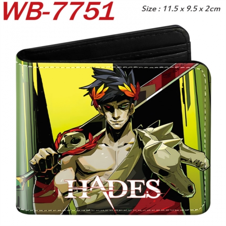 Hades Animation color PU leather half fold wallet 11.5X9X2CM