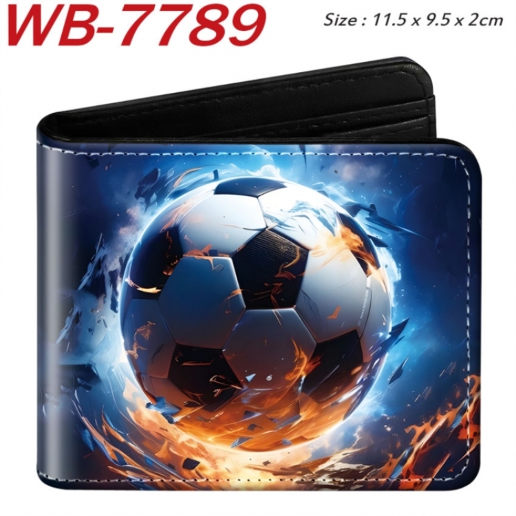 Ball games Animation color PU leather half fold wallet 11.5X9X2CM