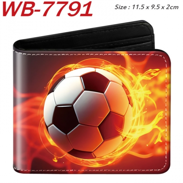 Ball games Animation color PU leather half fold wallet 11.5X9X2CM