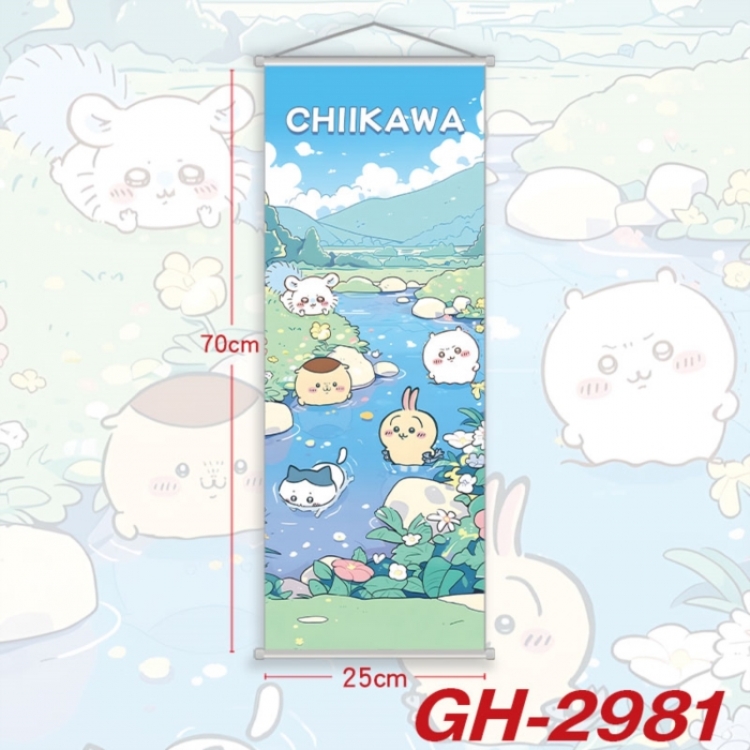 Chiikawa Plastic Rod Cloth Small Hanging Canvas Painting Wall Scroll 25x70cm price for 5 pcs