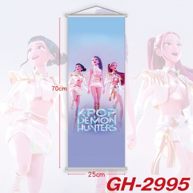 K-Pop Demon Hunters Plastic Rod Cloth Small Hanging Canvas Painting Wall Scroll 25x70cm price for 5 pcs
